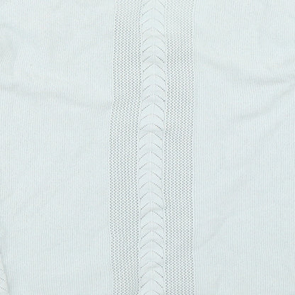 Brand and care label for Per Una women’s blue jumper, size UK 10