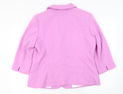 Back view of Anna rose women’s purple jacket blazer, size UK 16