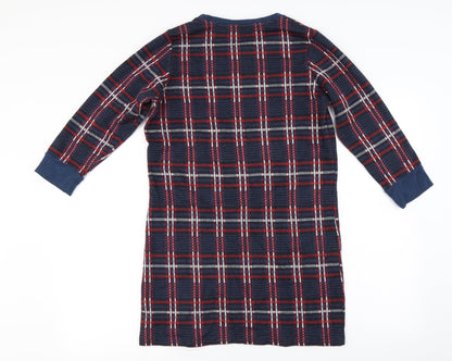 Back view of Tu women’s blue check jumper, size UK 10