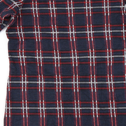 Brand and care label for Tu women’s blue check jumper, size UK 10