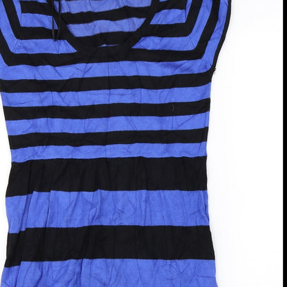 Matalan Womens Blue Striped  A-Line  Size 10