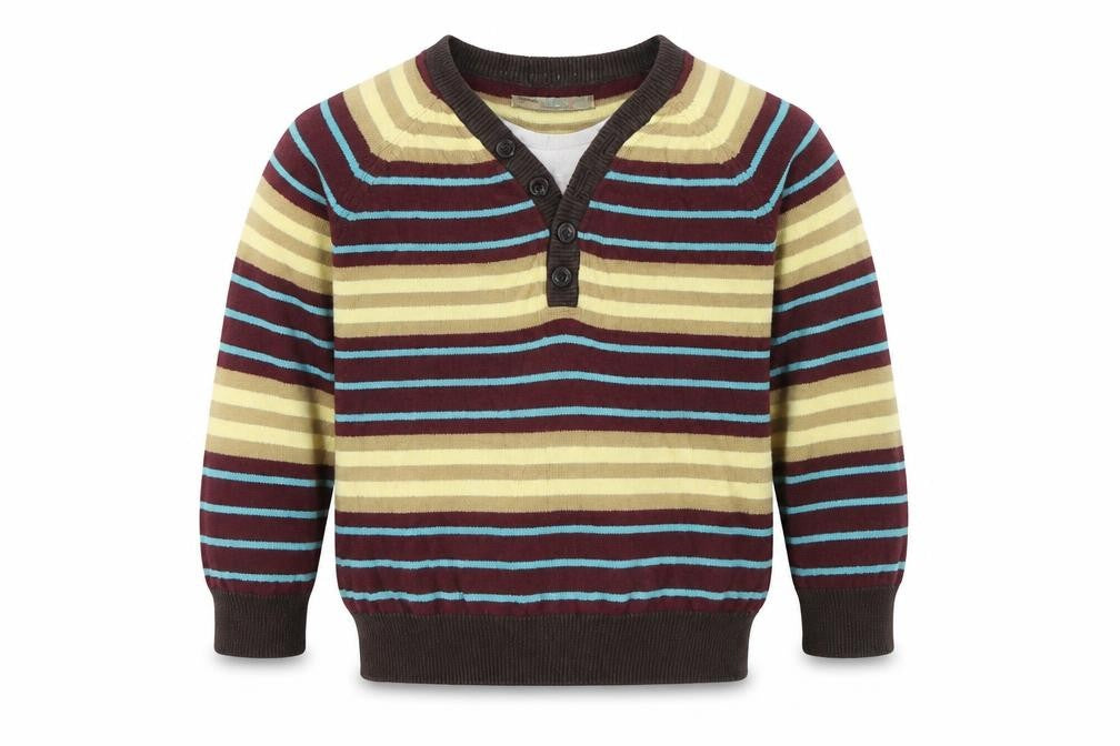 Marks & Spencer Girls Brown Striped  Pullover Jumper Size 2-3 Years