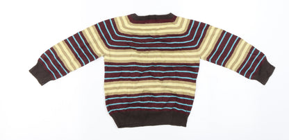 Back view of Marks & Spencer girls’ brown striped jumper, size 2-3, years