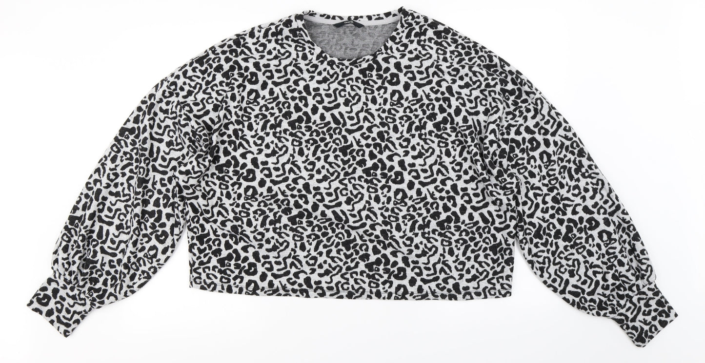 George Womens Grey Animal Print  Pullover Jumper Size L