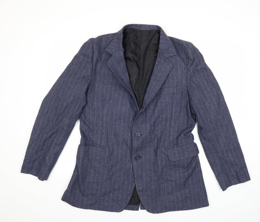 Preworn Mens Blue Striped  Jacket Suit Size 38