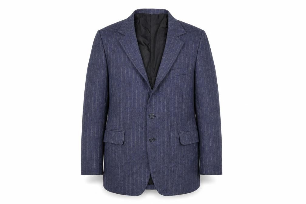 Preworn Mens Blue Striped  Jacket Suit Size 38