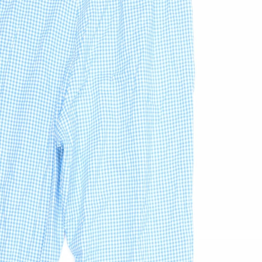 Joie De Vivre Womens Blue Check  Cropped Trousers Size 18 L23 in