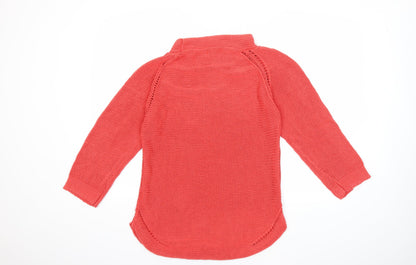 Back view of Lakeland women’s red knit jumper, size UK 16