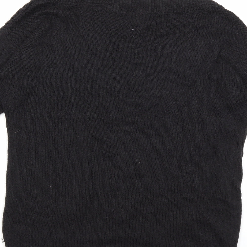 APH ORISM Womens Black  Knit Pullover Jumper Size M