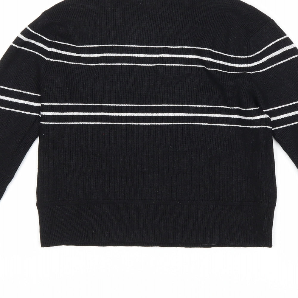 Zara Womens Black Striped Knit Pullover Jumper Size S