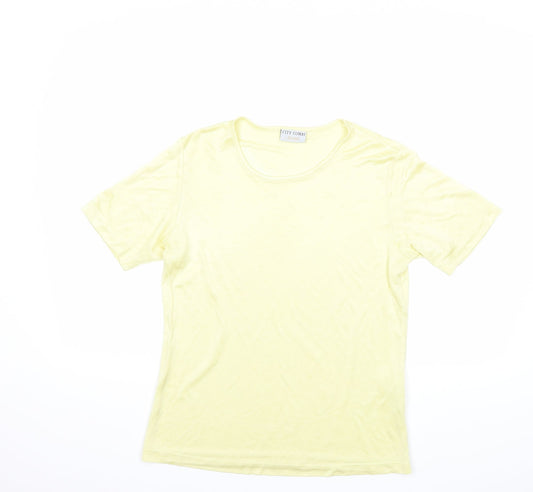 delmond Womens Yellow   Basic T-Shirt Size 10