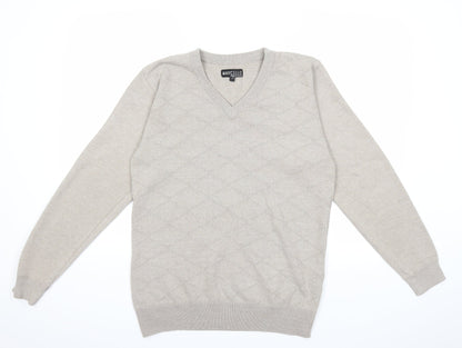 Additional front view of Marcello men’s beige knit jumper, size L