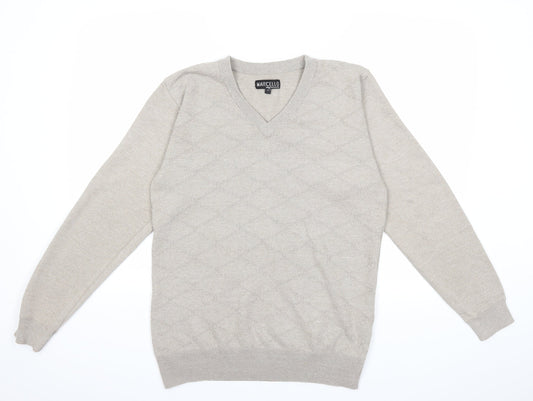 Marcello Mens Beige  Knit Pullover Jumper Size L