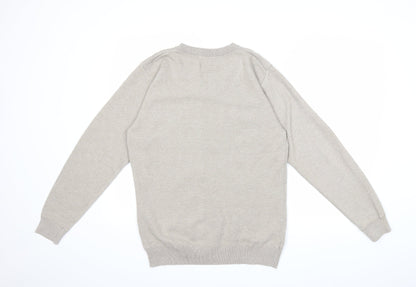Back view of Marcello men’s beige knit jumper, size L