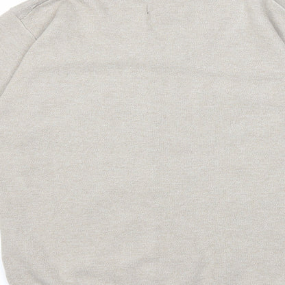 Brand and care label for Marcello men’s beige knit jumper, size L