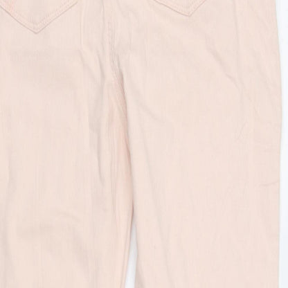 Brand and care label for Chicos women’s pink straight jeans, size UK 10, 27-inch leg