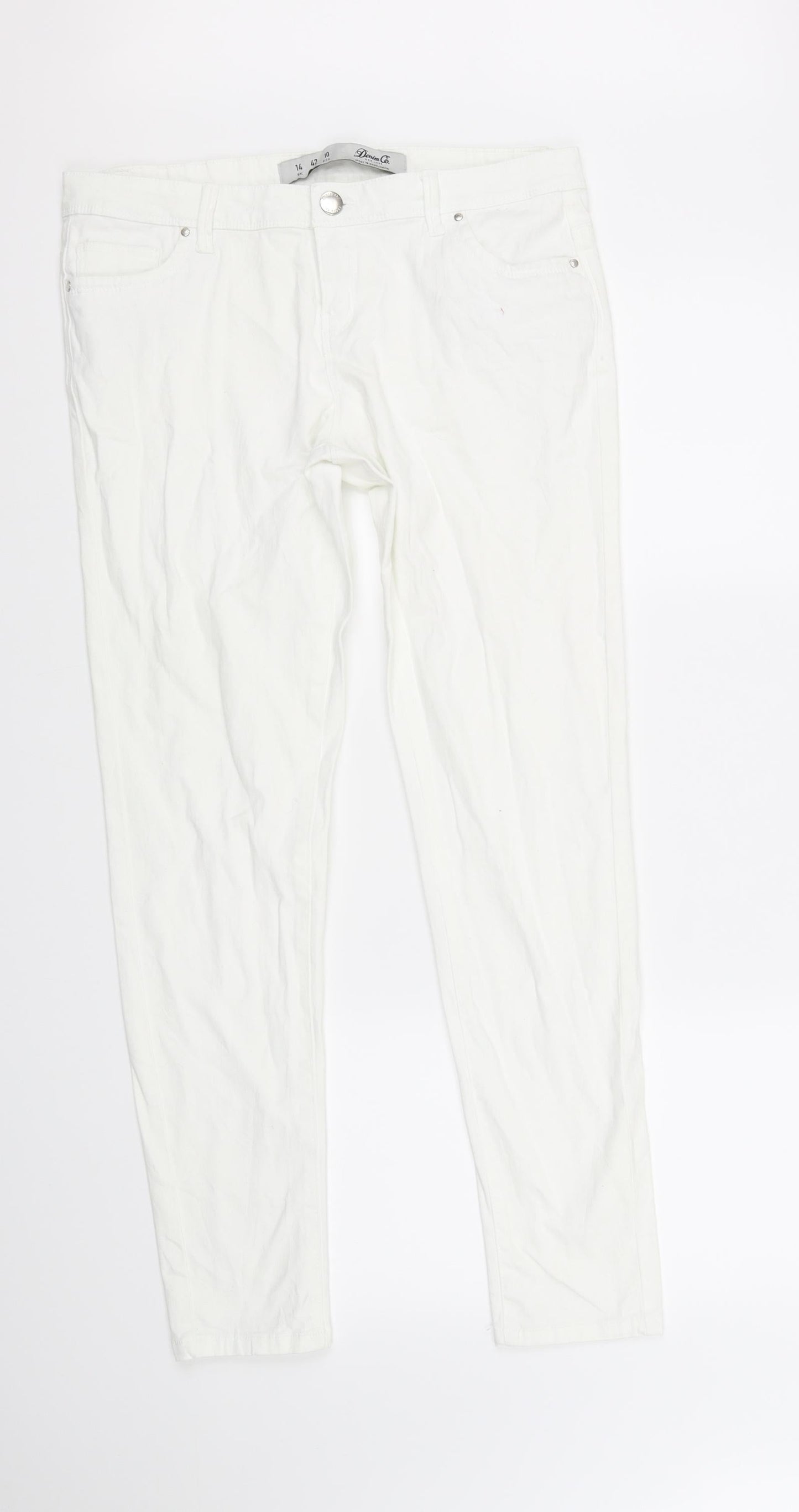 deniem & co Womens White   Straight Jeans Size 14 L28 in