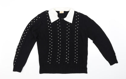 Front view of casuals women’s black jumper, size L