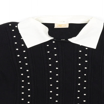 Close-up detail of casuals women’s black jumper, size L