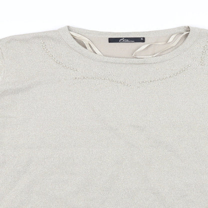 Close-up detail of BLM women’s gold jumper, size XL