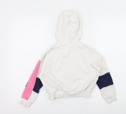 Back view of F&F girls’ white jersey pullover hoodie, size 7-8, years - my generation