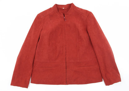 Additional front view of EWM women’s brown jacket, size UK 18