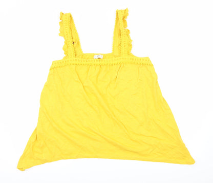 Front view of Papaya women’s yellow jersey basic tank, size UK 16