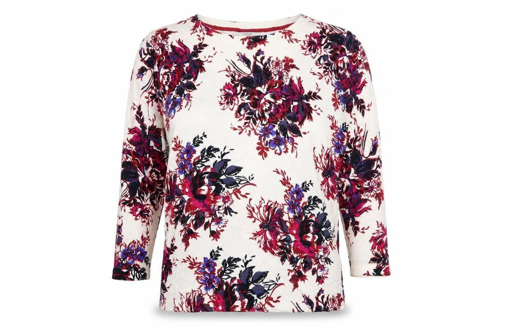 NEXT Womens White Floral Knit Pullover Jumper Size 12