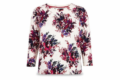 Front view of Next women’s white floral knit jumper, size UK 12