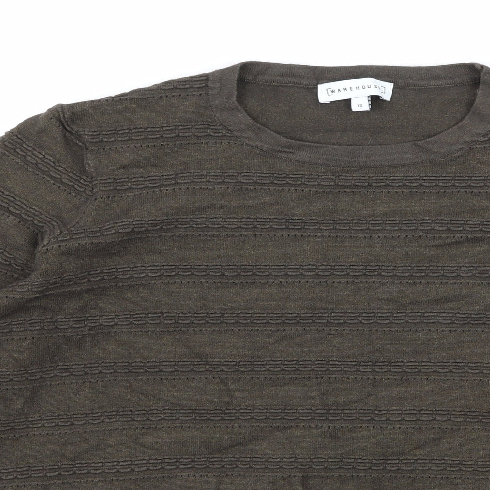 Warehouse Womens Brown  Knit Pullover Jumper Size 12