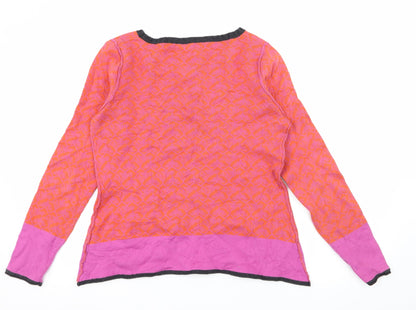 Back view of CPM Collection women’s orange floral knit jumper, size UK 10