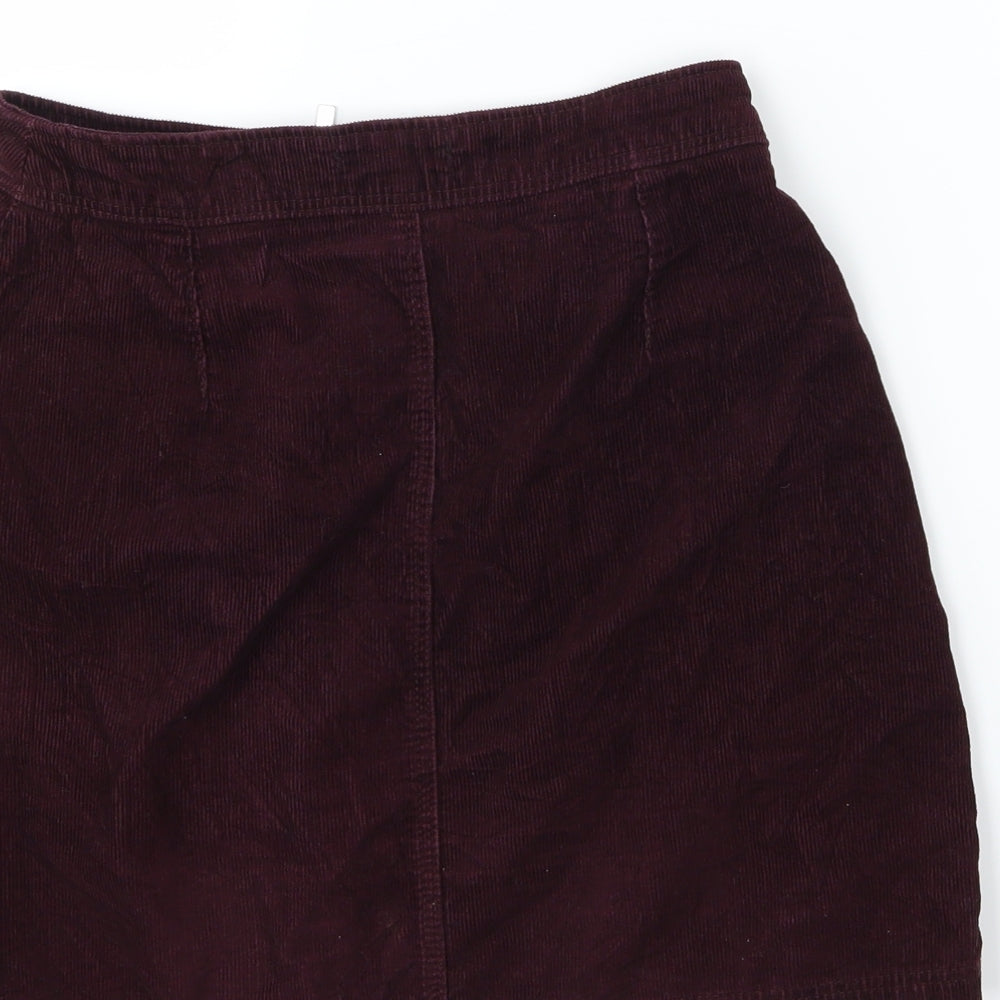 New Look Womens Purple  Corduroy A-Line Skirt Size 6