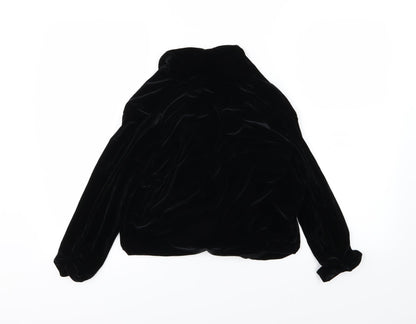 Back view of Marks & Spencer women’s black velour jacket blazer, size UK 10