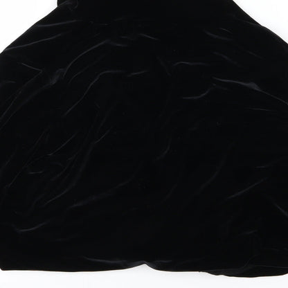 Brand and care label for Marks & Spencer women’s black velour jacket blazer, size UK 10