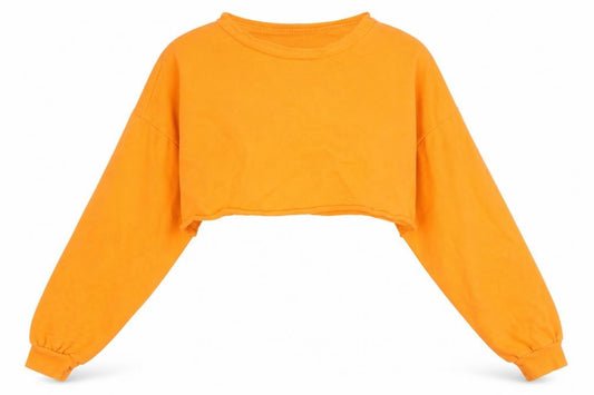 PRETTYLITTLETHING Womens Orange  Jersey Pullover Sweatshirt Size 6  - Cropped