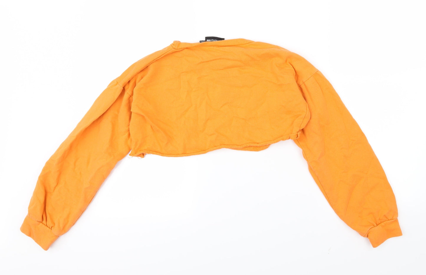 PRETTYLITTLETHING Womens Orange  Jersey Pullover Sweatshirt Size 6  - Cropped