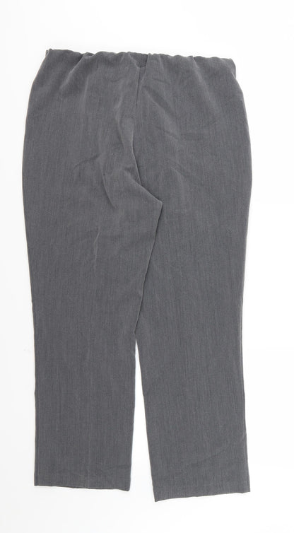 Back view of Vida Vi women’s grey rayon trousers, size UK 14, 28-inch leg