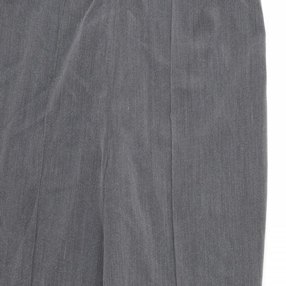 Close-up detail of Vida Vi women’s grey rayon trousers, size UK 14, 28-inch leg
