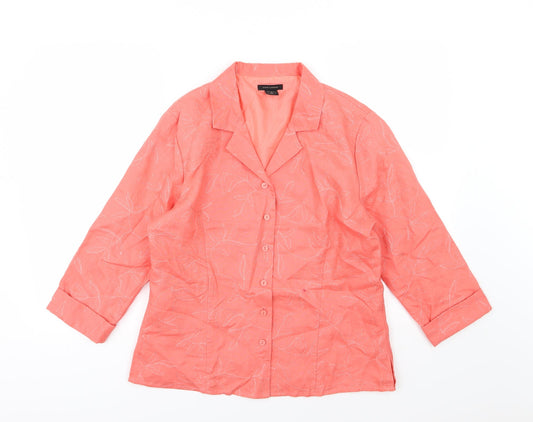 Anne Carson Womens Pink Floral  Jacket  Size L