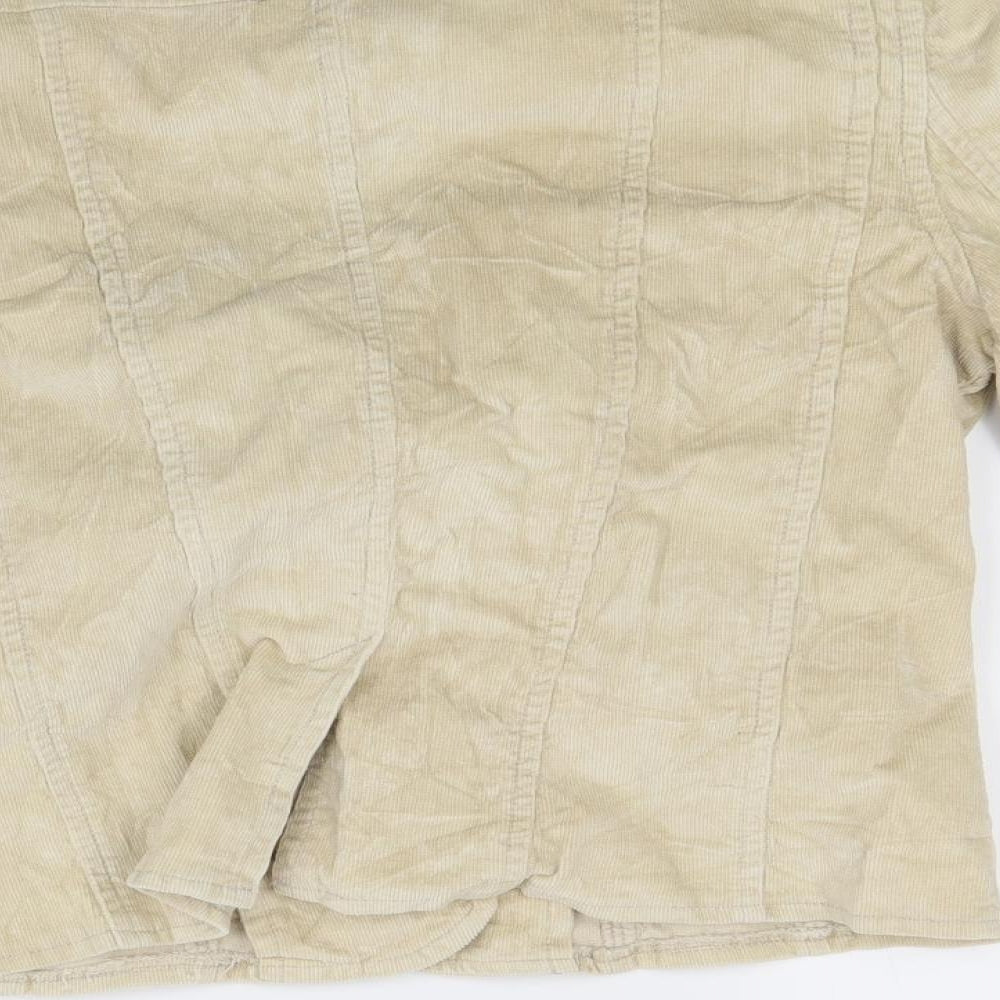 Editions Womens Beige  Corduroy Jacket Coat Size 14
