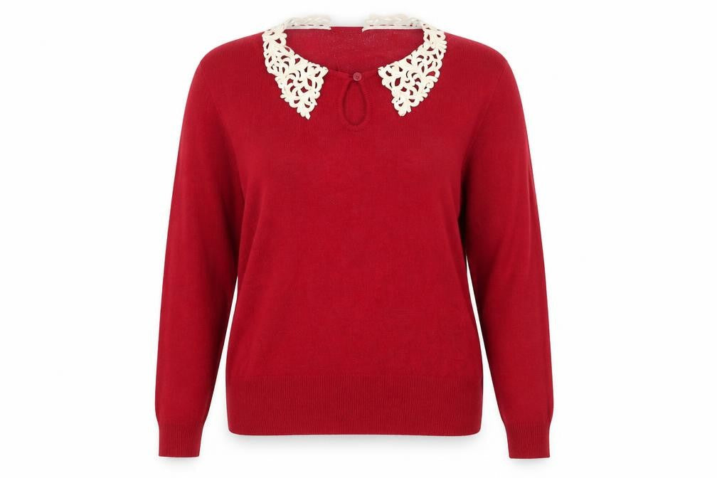 Preworn Womens Red  Knit Pullover Jumper Size L