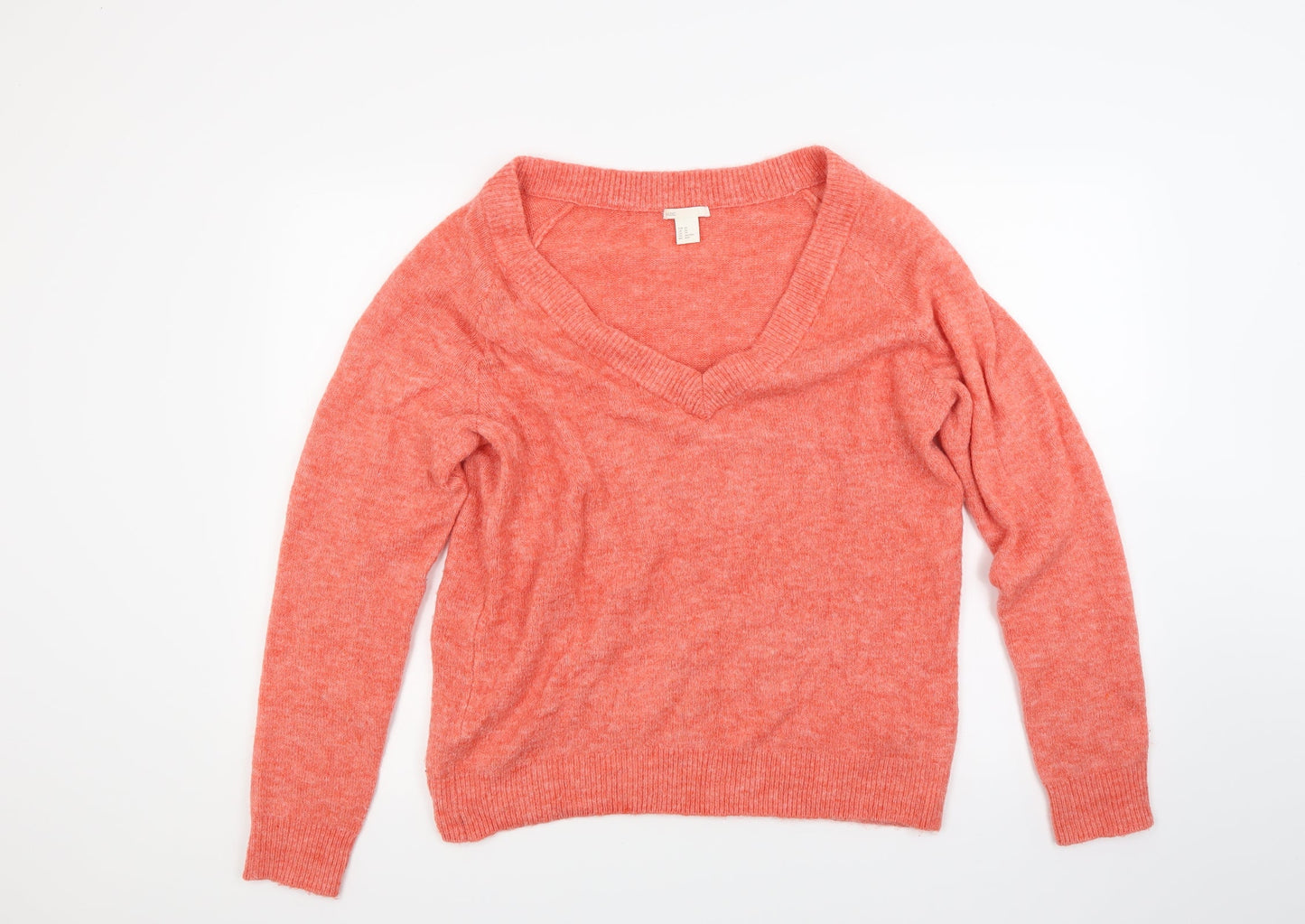 H&M Womens Orange  Knit Pullover Jumper Size XS