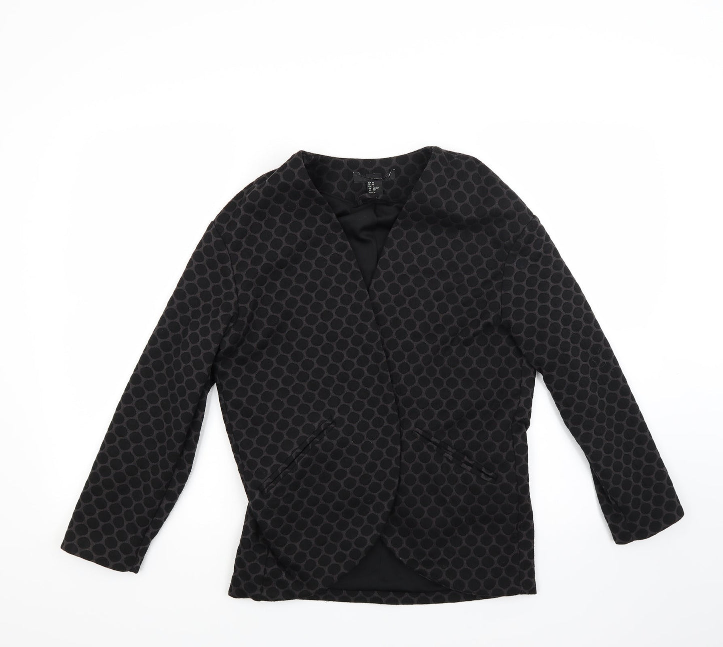 Preworn Womens Grey Polka Dot  Jacket Coat Size XS