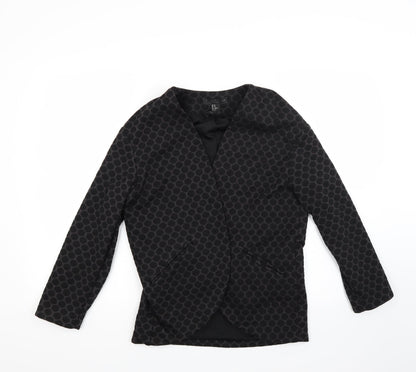 Additional front view of Preworn women’s grey polka dot jacket coat, size XS