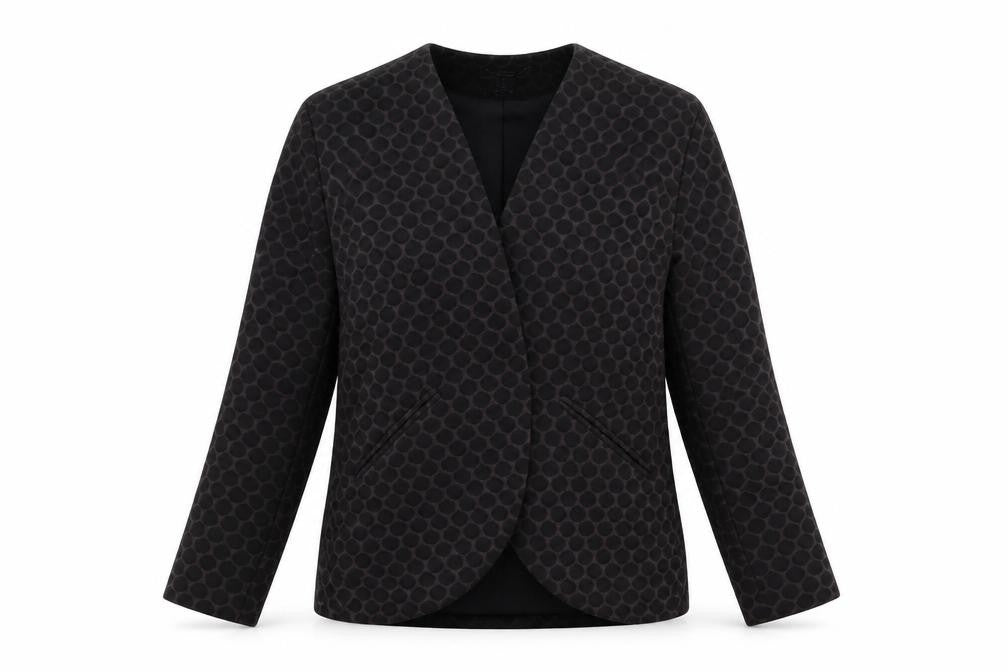 Preworn Womens Grey Polka Dot  Jacket Coat Size XS