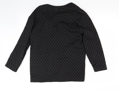 Back view of Preworn women’s grey polka dot jacket coat, size XS