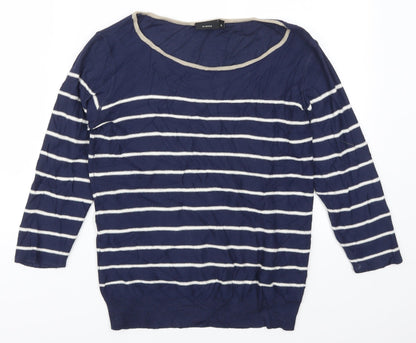Additional front view of Fransa women’s blue striped jumper, size S