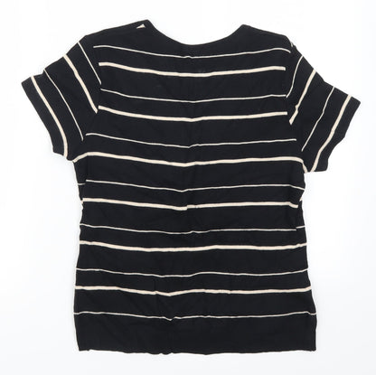 Back view of Dash women’s black striped jumper, size UK 10