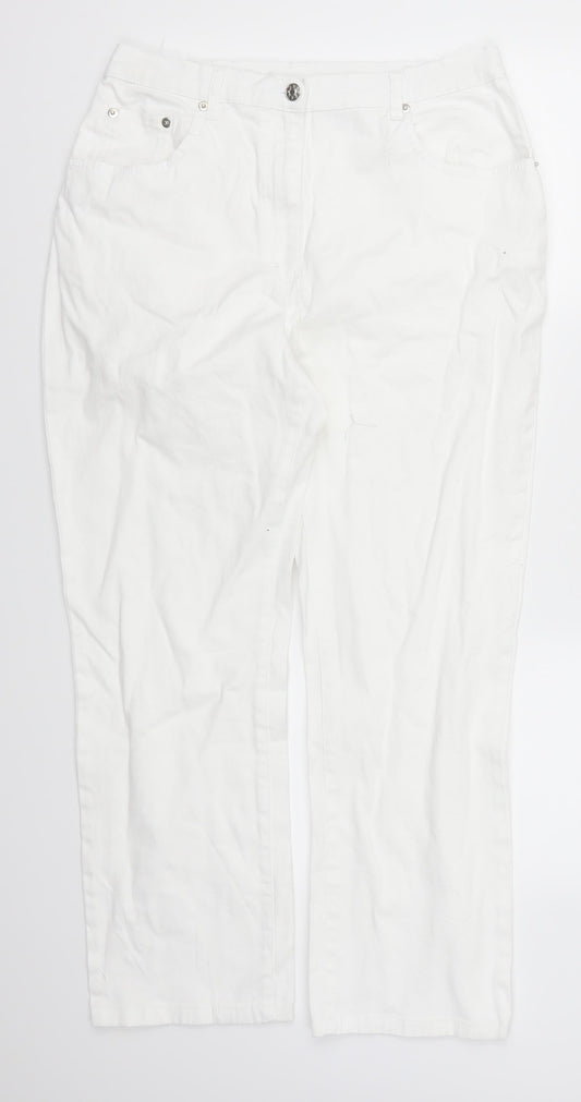 Preworn Womens White  Denim Straight Jeans Size 30 in L25 in