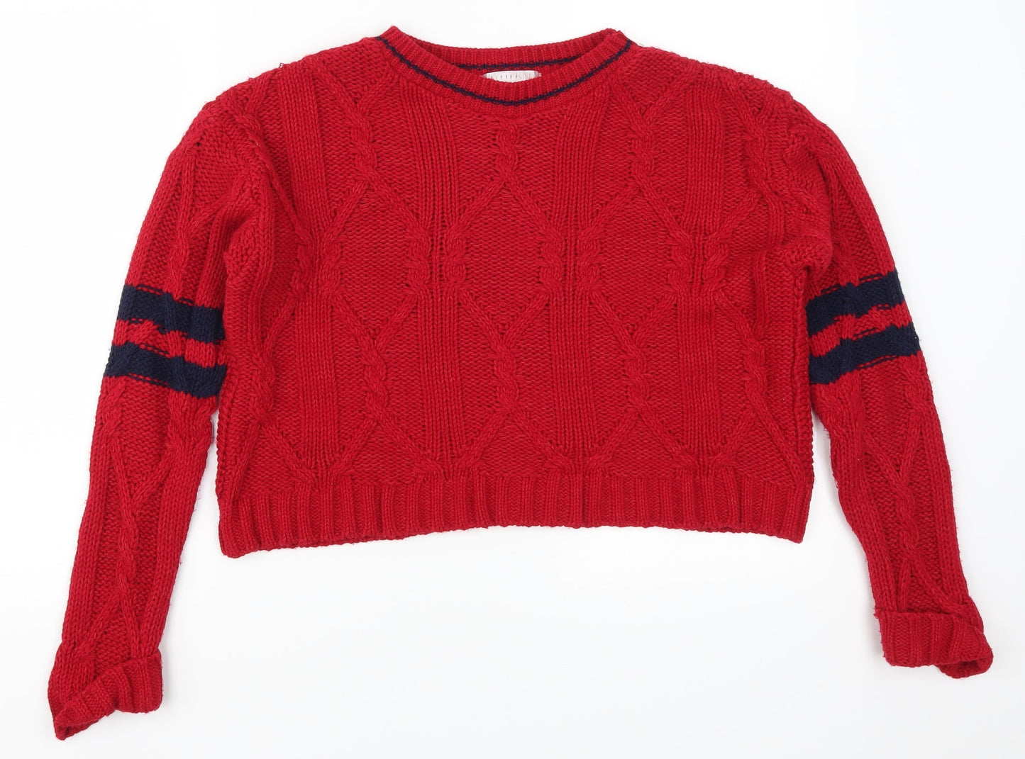 Cooperative Womens Red Striped  Pullover Jumper Size S